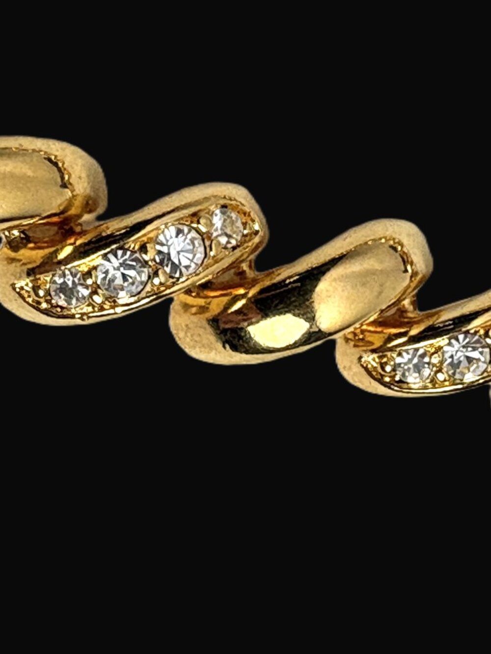 Joan Rivers Gold Tone Twisted Rope Rhinestone Hinged Bangle Bracelet - Picture 2 of 8